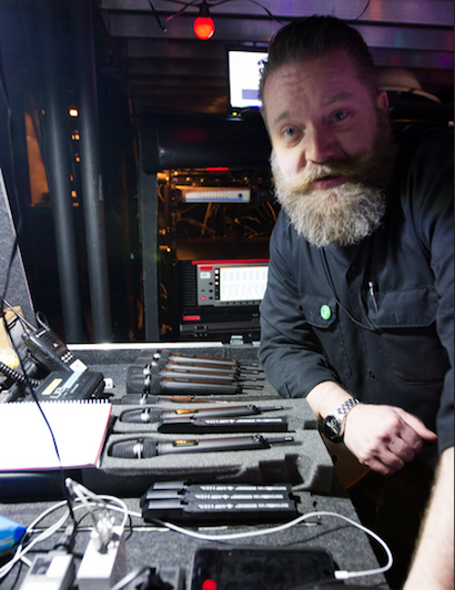 Monitor engineer Joe Campbell