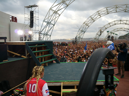 An Axiom powered line array was the main PA system.