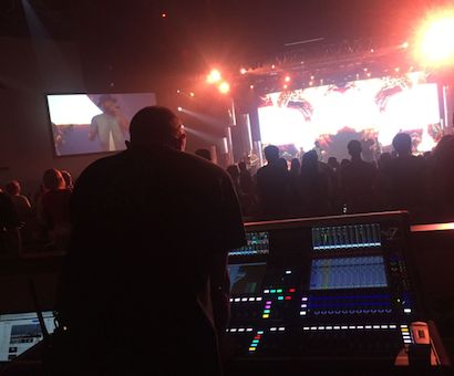NorthRidge Church Audio Director Mike Duff manning the FOH mix on one of the church’s two new DiGiCo SD7 consoles.