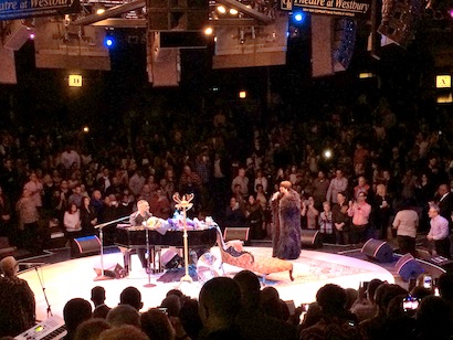 The turntable stage at NYCB Theater in Westbury equipped with eight EAW RL12 loudspeaker/monitors.