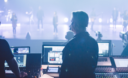 Mike Mitchell wears the CM-iX audio headset personalized with his own IEMs.