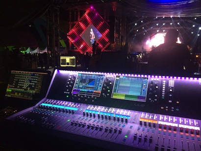 The dLive S7000 surface at FOH at Villa Mix.
