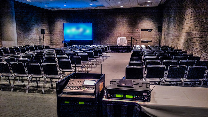 Visual Horizon Communications’ (VHC) Break-Out Room Integrated Solution (BORIS) system incorporates the Roland VR-50HD All-In-One AV Mixer.