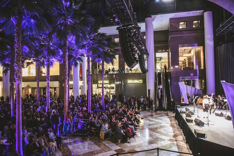 The Winter Garden at Brookfield Place, a majestic 10-story glass vaulted atrium in Lower Manhattan. Photo: Ryan Muir, Courtesy of Arts Brookfield.