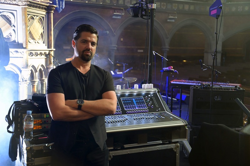 Bat For Lashes’ monitor engineer, Arron James Smith, at the DiGiCo S21.