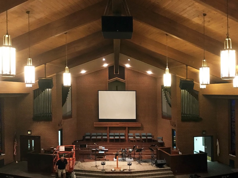 First Baptist Church interior.