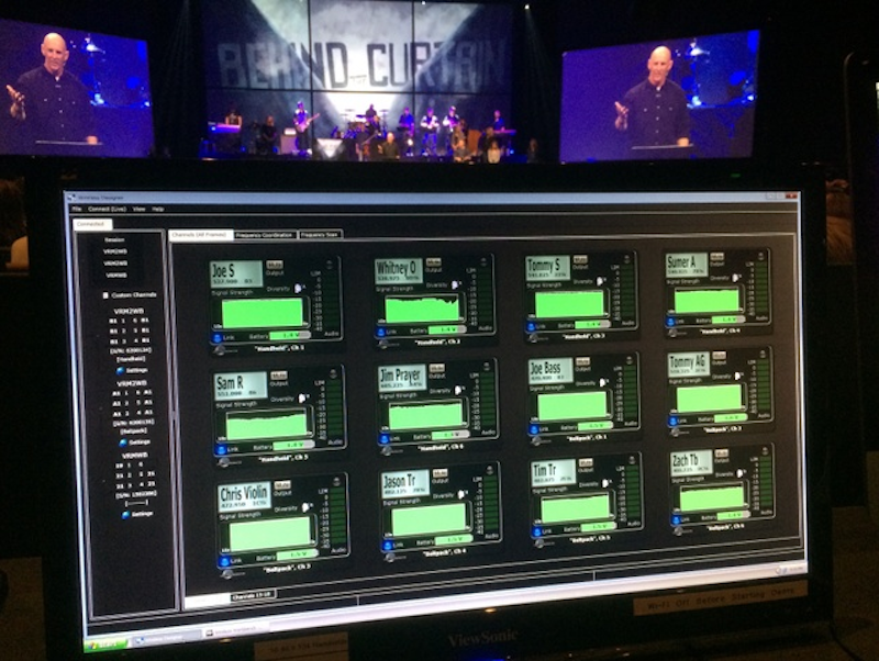 Lectrosonics Wireless Designer Software in use at Flatirons Church, Lafayette, CO.