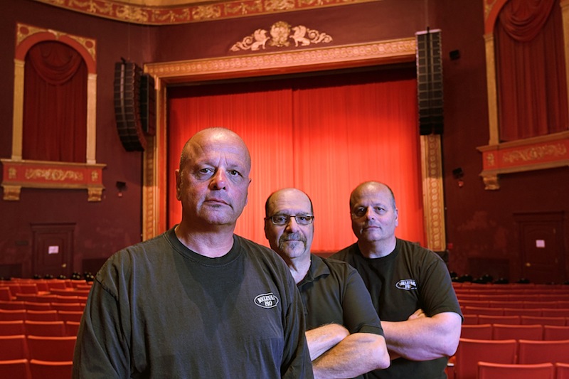 BergenPAC Technical Director Joe Feola (center) flanked by Boulevard Pro’s James and Anthony Cioffi. Photo: Chris Marksbury