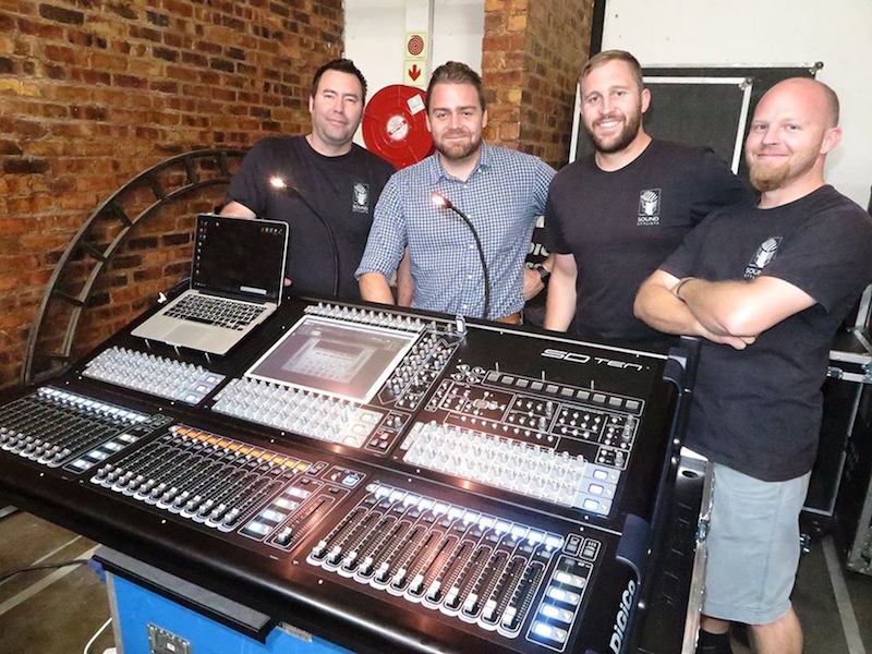 Colin Loock, Kyle Robson (DWR), Rayne Ramsden and Shaun Herschel at Sound Stylists’ new DiGiCo SD10 console.
