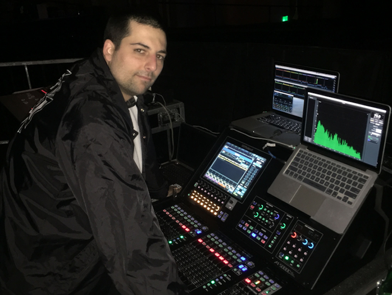Tomas Wolfe, pictured with the Roland M-5000 OHRCA live mixing console.