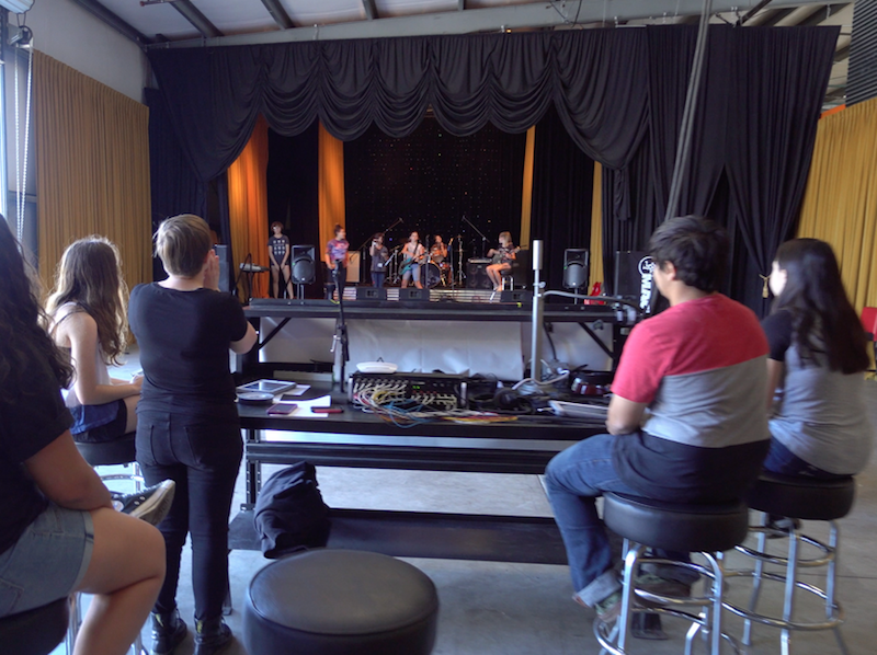 "We start them out with the basics - from winding cables to signal flow," explains SoundGirls Co-Director Tiffany Hendren.