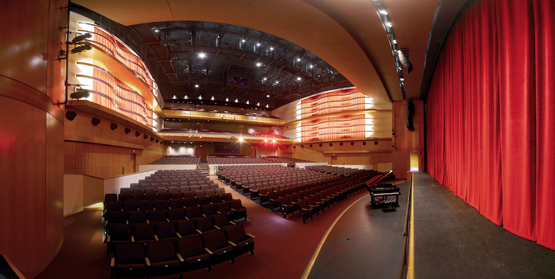 "It's a fine proscenium theater with two balcony levels - not what we typically see at a high school," observes Curtis Kasefang of Raleigh, NC, system designer and integrator Theatre Consultants Collaborative (TCC). Photo: David Greenberg, Creative Acoustics