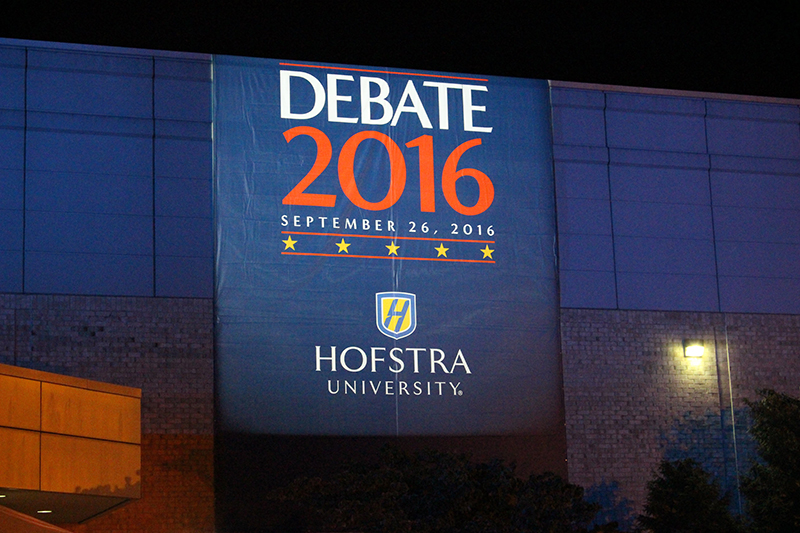 Donald Trump and Hilary Clinton squared off for their first Presidential debate Sept. 26 at Hofstra University on Long Island, NY. Photo courtesy Harman/Martin Professional