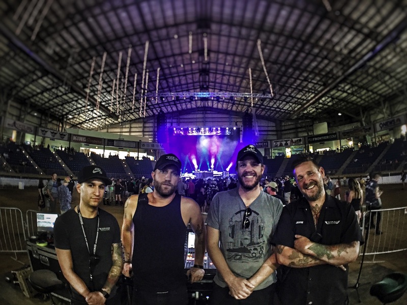 Nomad crew: Matt Trevino, systems engineer; Stefan Bouts, production specialist and ME; Brian Conway, business development; Jamie Welwarth, lead touring engineer.