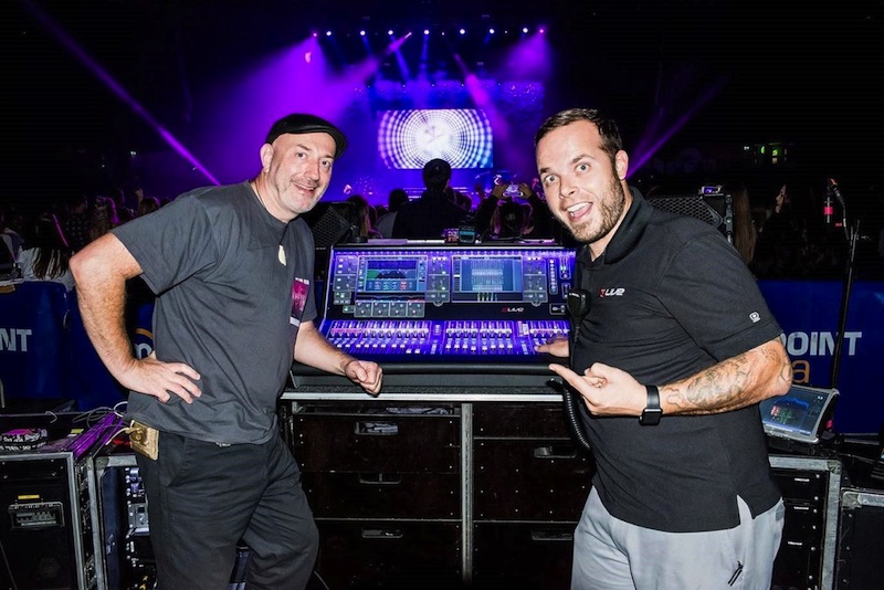 Allen & Heath’s live sound & touring evangelist, Leon Phillips with Matt Lawrence, FOH engineer for Fifth Harmony.