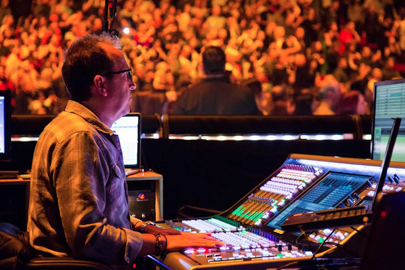 FOH engineer Jim Ebdon at the tour’s house mix position.