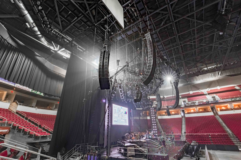 New York-based audio production company AVS Production Group supplied the VTX system for the tour. Photo: George Georgallis