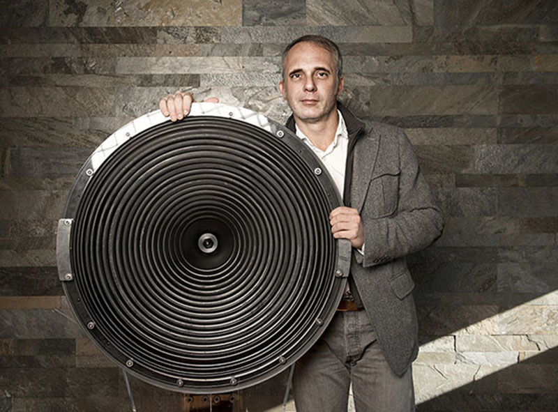 Claudiio Lastrucci with 30-inch Powersoft subwoofer
