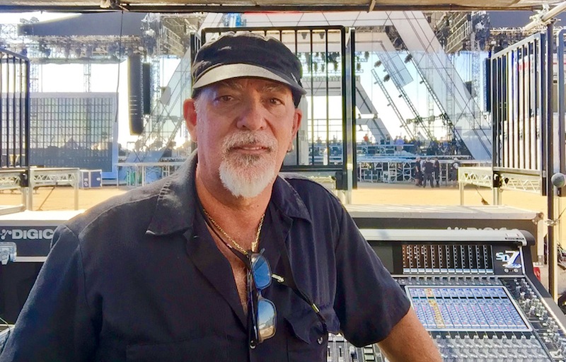 Howie Lindeman at one of RiseUp As One’s four DiGiCo SD7 desks.