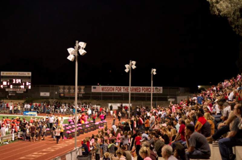Football game at Mission Viejo High School with Community W Series Loudspeakers.