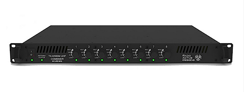The TX-8/900M wireless antenna combiner from Radio Active Designs. 