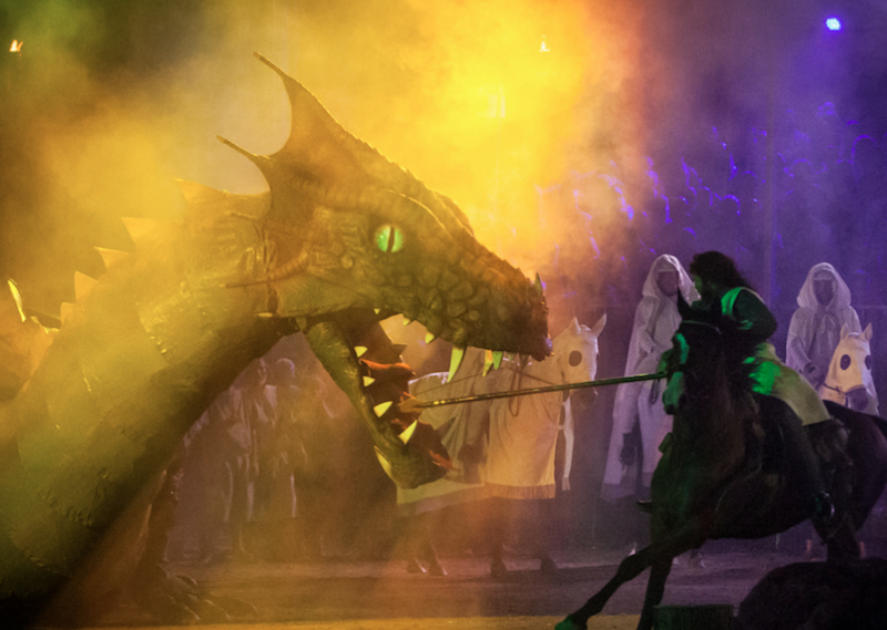 "George and the Dragon," complete with the slaying of a TiMax Tracker-stalked giant fire-breathing dragon.