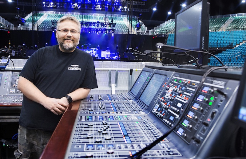 Garry Brown at the FOH for Phish. Photo: René Huemer