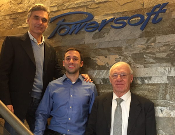 Luca Lastrucci, general manager; Gino Pellicano, applications engineer and Carlo Lastrucci, president of Powersoft.
