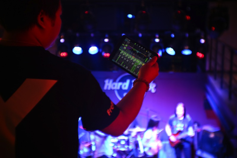 The Qu iPad app in use at the grand opening of the Hard Rock Café in Chiangmai, Thailand.