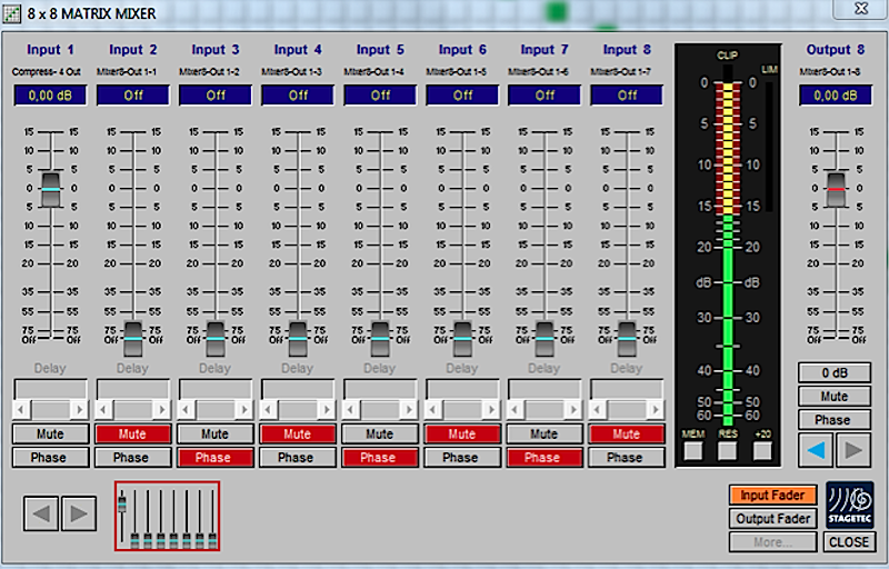 Nexus DSP 8x8 mixer.