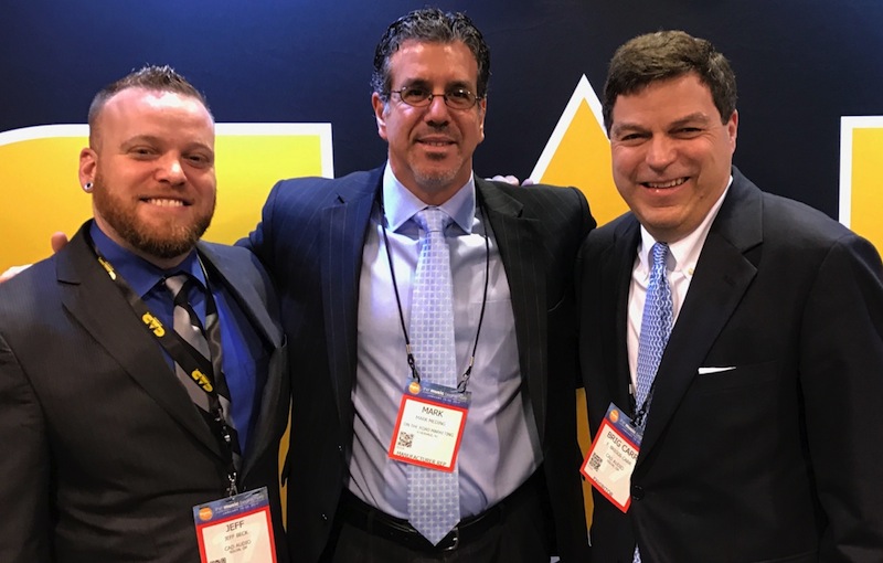 Jeff Beck, CAD Audio VP sales; Mark Meding, principal, On the Road Marketing; Brig Carr, CAD Audio president.