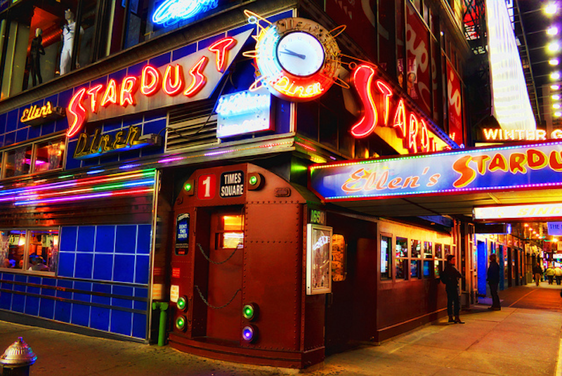 Ellen’s Stardust Diner is located in the heart of Times Square in New York City. Photo: Courtesy Ellen’s Stardust Diner.