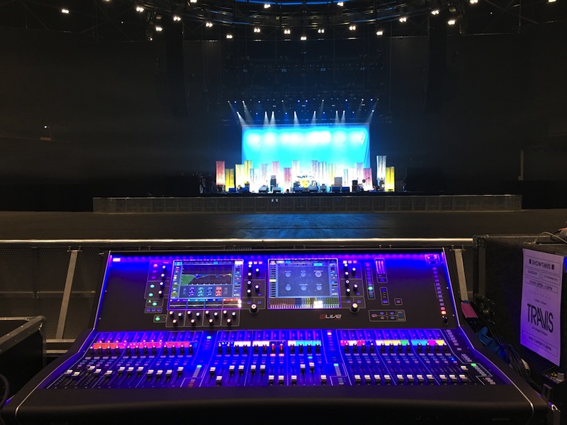 dLive at FOH for Travis’ December gig at the SSE Hydro in Glasgow, Scotland.