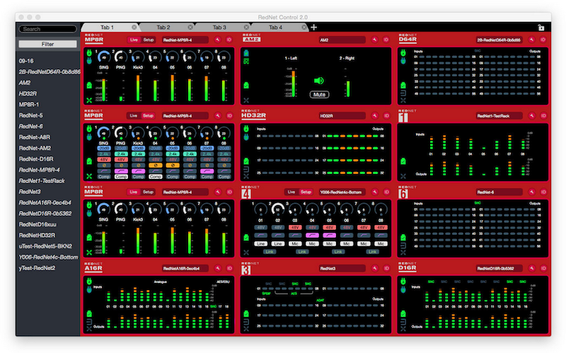 Focusrite RedNet Control 2 interface.