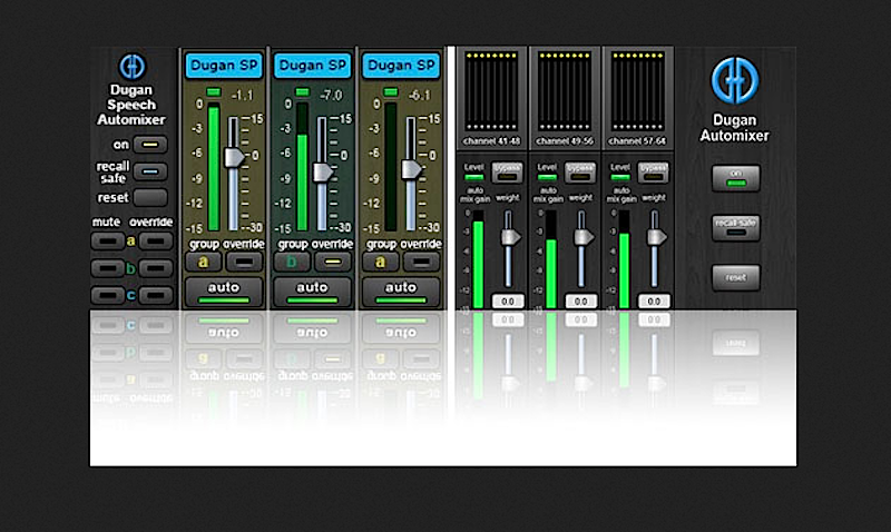 Dugan Speech Automixer and Dugan Automixer interfaces.