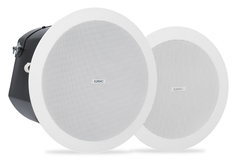 QSC AD-C4T and AD-C6T ceiling-mount loudspeakers now achieve acoustical performance, constructional and environment requirements making them suitable for fire detection and fire alarm systems