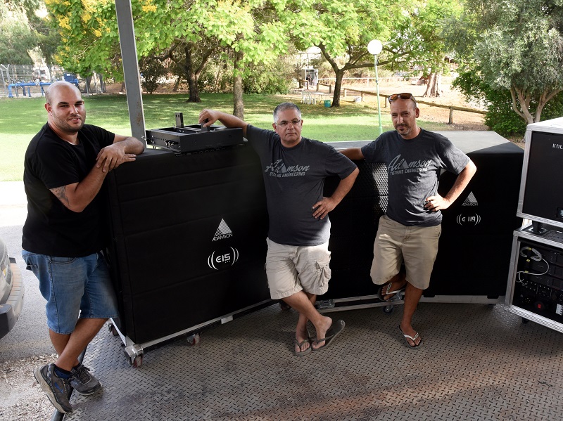 (L-R) Kolot Ramim System Engineer & Audio Maintenance Tech Koby Ben Moyall; Founder Yossi Bar & Chief Audio Technician Kfir Klein.