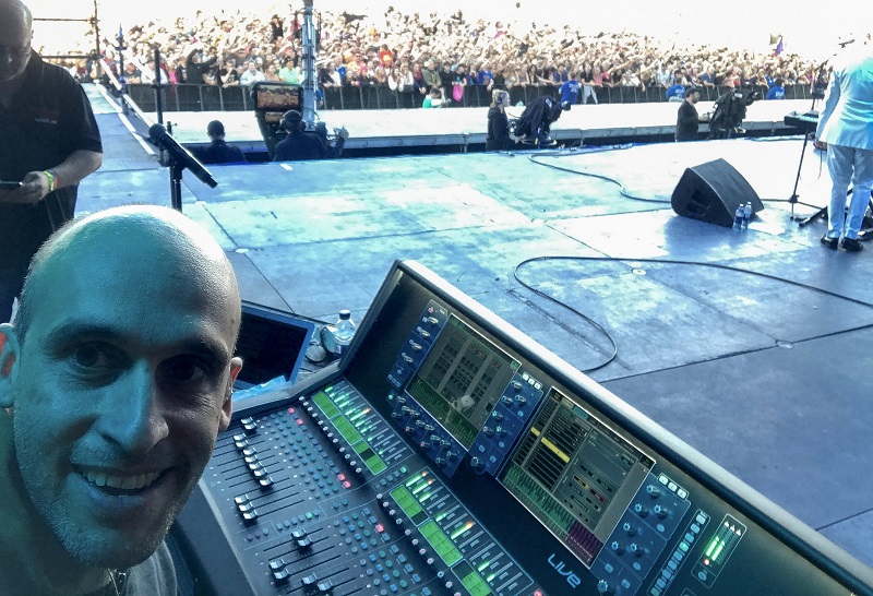 dLive at FOH and monitors on Glastonbury’s Pyramid stage during Chic’s performance.
