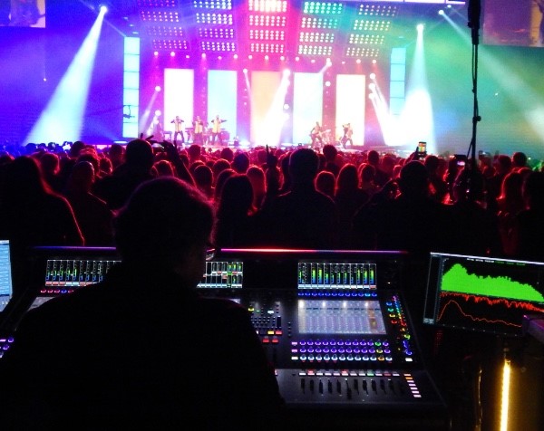 FOH at one of the venues on the 24K Magic World Tour