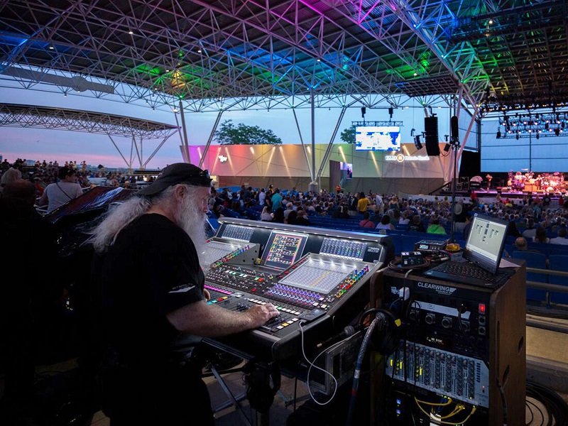 A DiGiCo SD5 is serving as the FOH desk at the BMO Harris Pavilion