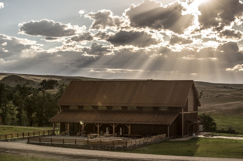 The exterior of the Olivier Music Barn at Tippet Rise Art Center. Photo credit: Erik Petersen Photography.