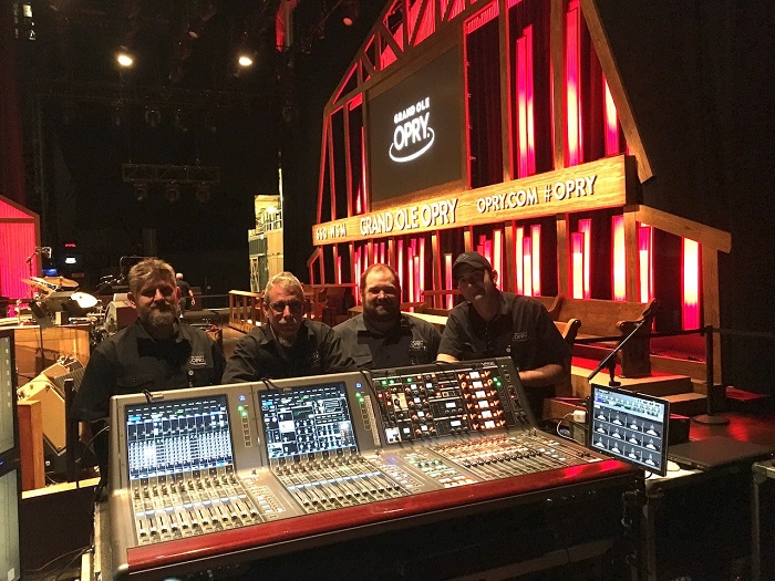 Opry Audio Crew L to R: Mark Thomas, Bob Bussiere, Jeff Ent, Nic Faddy