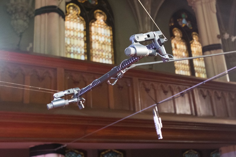 A pair of Sennheiser MKH 8020 were mounted to an A/B bar to handle all primary pickup of instruments on-stage. Anderson and Schwarz only occasionally turned to additional spot microphones for coverage throughout the festival for larger ensembles.