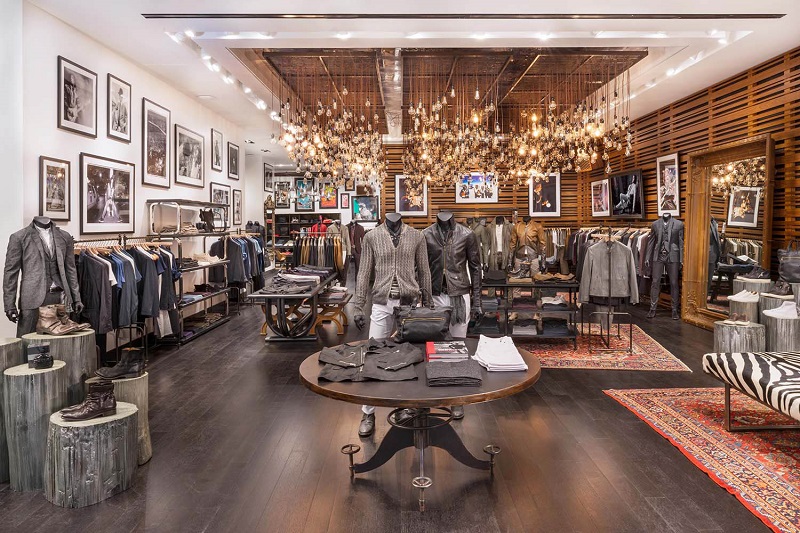 Interior of John Varvatos inside the Westfield World Trade Center mall