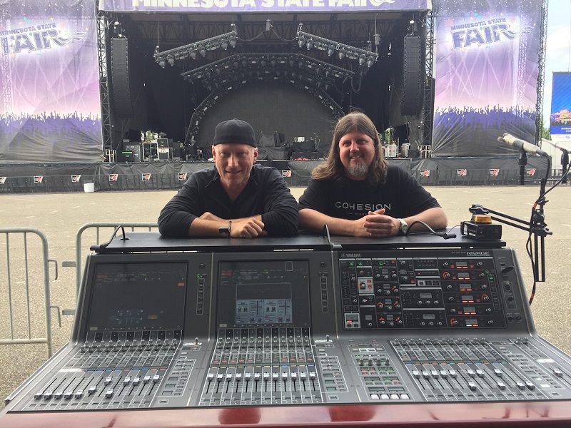 From left, Nickelback engineers Joe Keiser (FOH) and James Bump (Monitors).