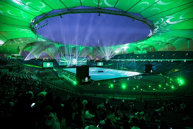 Adamson E-Series system at King Fahd International Stadium for Saudi National Day.
