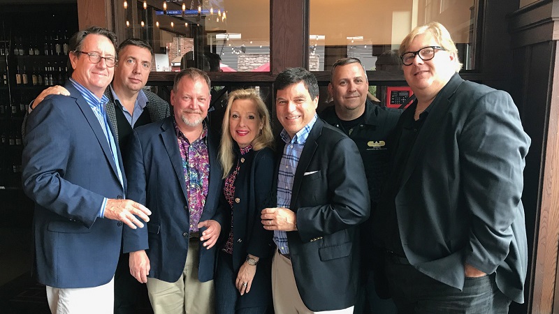 (left to right): Lynn Martin, President AM&S, Dean Downey, VP Sales Operations AM&S, Kelly Statham, VP Engineering CAD Audio, Moira Carr, Director Marketing CAD Audio, Brig Carr, President CAD Audio, John Vorndran, Sales Manager AM&S, Glenn Roop, VP Business Development CAD Audio.