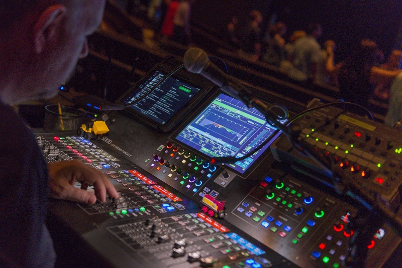The Roland M-5000 OHRCA Live Mixing Console, in use at Eastridge Church in Issaquah, Washington, operated by the church’s creative director Steve Reeser.