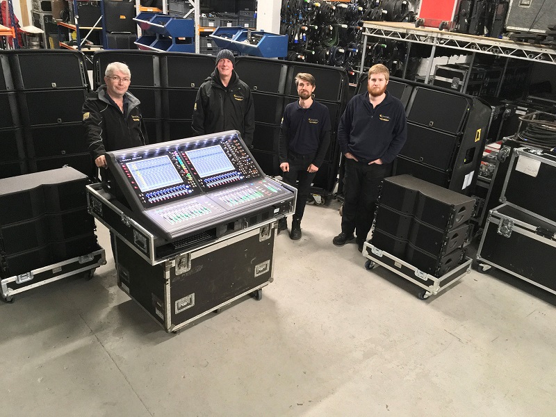 From left to right. Craig Duncan, Dougie Paterson, Adam Fairbairn and Patrick Millward of Limelight with some of the new kit.
