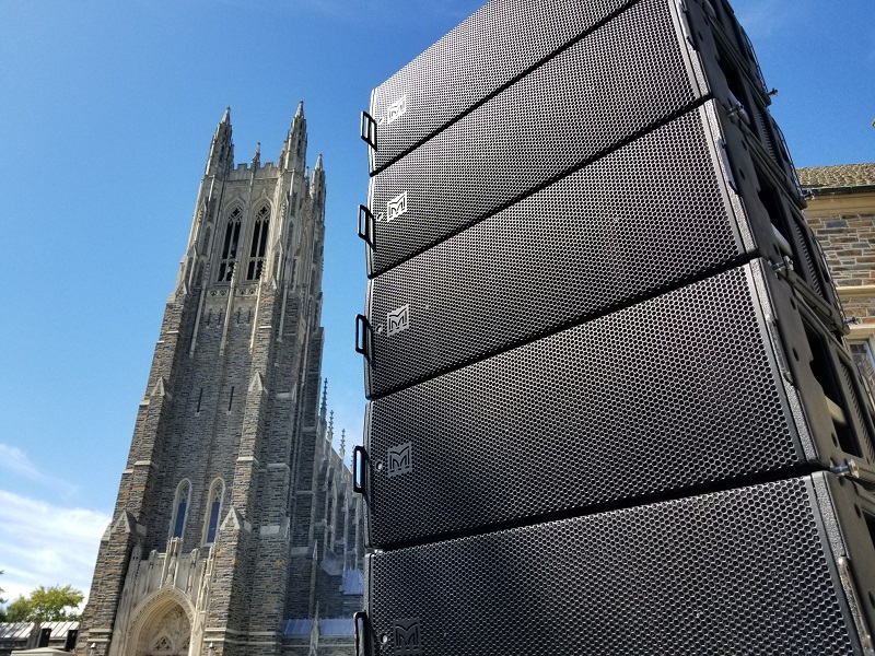 The audio components covered an area measuring 160 by 400 feet (WxD) with 5,000 seats and people standing.